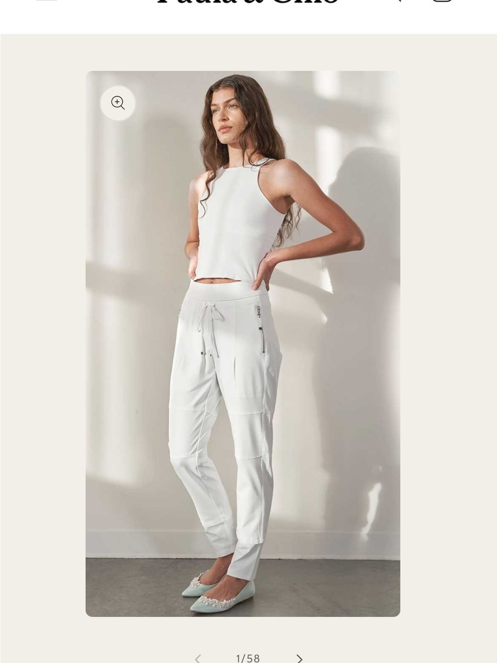 RAFFAELLO ROSSI White High-Rise Cargo Joggers